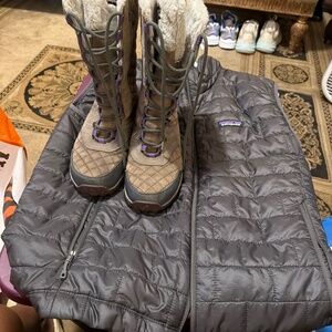 Patagonia vest and boots